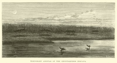 Temporary Ajoupas of the Chontaquiros Indians by Edouard Riou